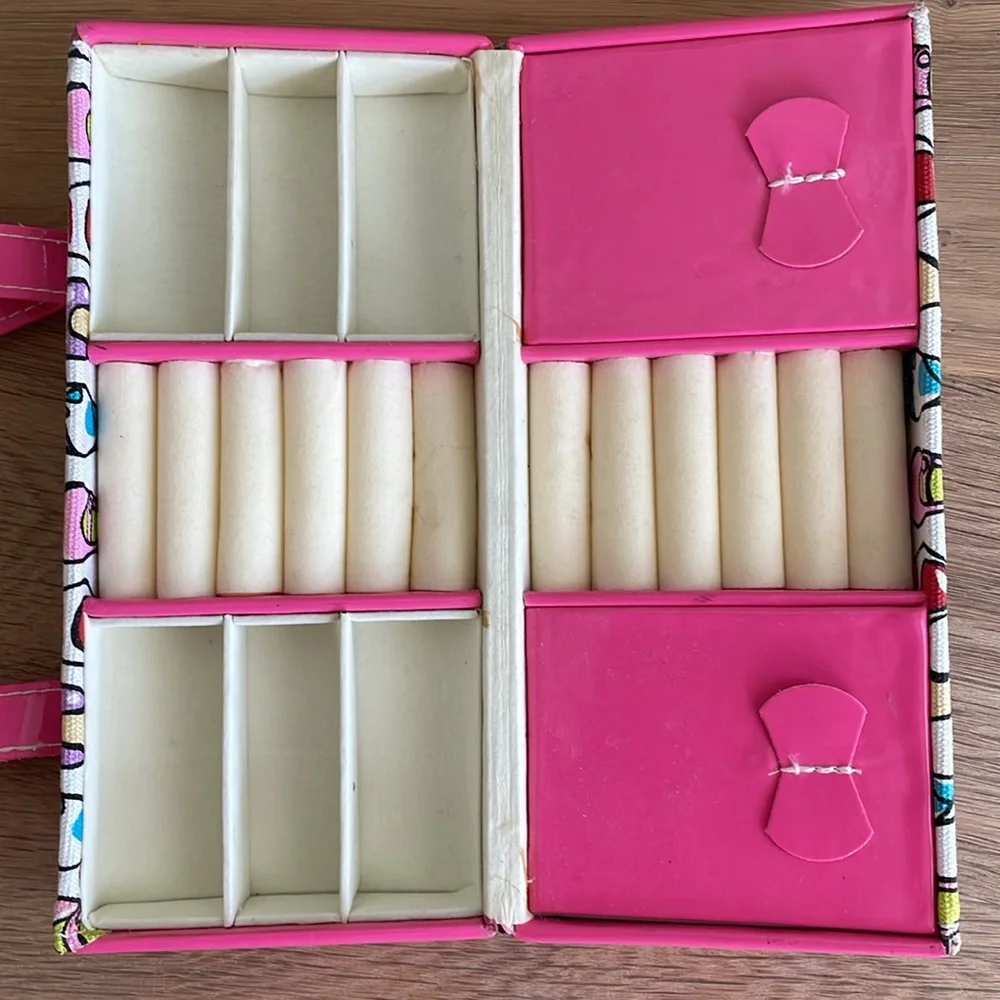 FUN & FABULOUS JEWELRY BOX TRAVEL CARRYING CASE PURSE SHAPED ORGANIZER Pink